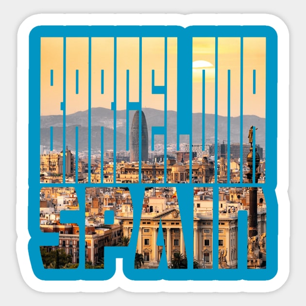 Barcelona Sticker by AndrewKennethArt